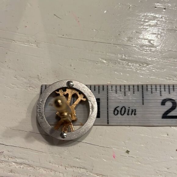 Vintage 1950s Art Deco Swank round gold tone 3 swords bullet back cuff links - Picture 12 of 13